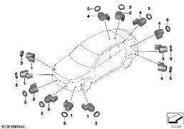 PARK DISTANCE CONTROL (PDC/PMA) diagram for BMW X2 U10 18d