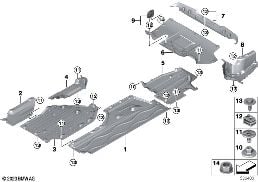UNDERBODY PANELING - ICE/PHEV diagram for BMW 5 Series G61 Touring 540dX