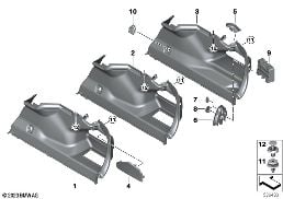 トリム パネル トランク ルーム RH diagram for BMW 5 Series G60 セダン 520dX