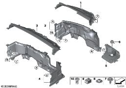 MOUNTING PARTS, ENGINE COMPARTMENT diagram for BMW X2 U10 iX2 eDrive20