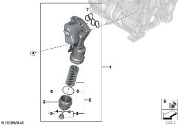 Alimentaz.olio-filtro olio,scambia.calor diagram for BMW X1L U12 X1 20Li
