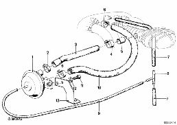 Moteur à commande par dépression diagram for BMW 5 Series E12 520i