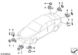 Park mesafesi kontrolü (PDC) diagram for BMW 5 Series F90 M5 LCI M5 CS