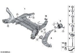 FRONT AXLE SUPPORT/WISHBONE diagram for BMW MINI Cabrio F57 LCI Cooper