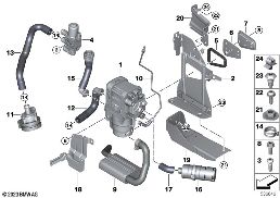 Urządzenie ogrzewania dodatkowego diagram for BMW 5 Series G60 sedan 540dX