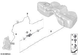 Zasilanie paliwowe/Pompa/Przewody diagram for BMW 5 Series G60 sedan 520i
