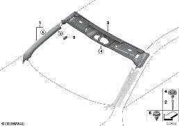 Revestimiento columna A/Cortavientos Int diagram for BMW 4 Series G23 Convertible M440iX