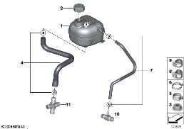 EXPANSION TANK/TUBING diagram for BMW MINI R53 Cooper S