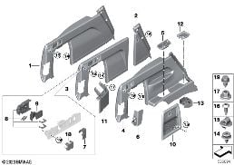 行李箱饰件 侧面 diagram for BMW X5 G05 40iX