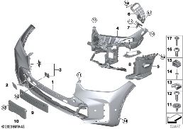 M výplň přední diagram for BMW X5 G05 LCI 50eX
