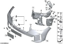 Výplň přední diagram for BMW X5 G05 LCI 50eX