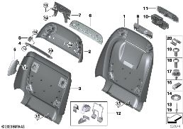 ที่นั่งด้านหน้า, ที่หุ้มพนักพิง diagram for BMW X5L G18 X5 30LiX