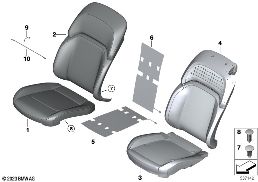 Stoel voor kussen en bekled. basisstoel diagram for BMW Rolls-Royce Spectre Coupé RR25 Spectre