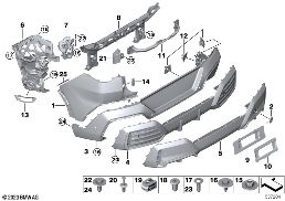 TRIM COVER, REAR diagram for BMW X2 U10 iX2 eDrive20