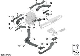 Kanał powietrza diagram for BMW 5 Series G60 sedan 540dX