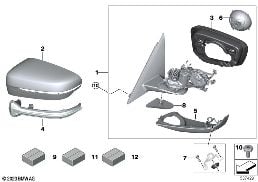 OUTSIDE MIRROR diagram for BMW 5 Series G30 LCI 530d
