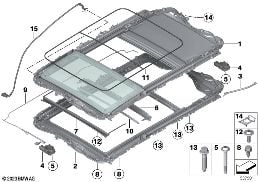 ELECTRIC PANORAMIC ROOF diagram for BMW 3 Series F31 LCI 316d