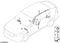 Airbag diagram for BMW X2 U10 18d
