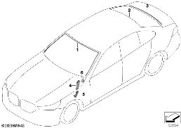 ガラス 組付部品 diagram for BMW 5 Series G60 セダン 520dX