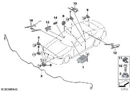 Elem. elektr. poduszki powietrznej diagram for BMW 5 Series G68 sedan i5 eDrive35L