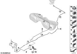 Tubo do combustível/peças de fixação diagram for BMW 3 Series G21 Touring LCI M340iX