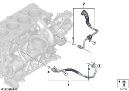 ENGINE COOLING SYSTEM EXHAUST TURBO. diagram for BMW 5 Series G60 Sedan 520i