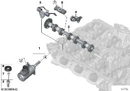 Cdo valvole, albero eccentr., motorino diagram for BMW X1L U12 X1 20Li