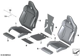 Banco dian.Estofo e reves.Banco despor.M diagram for BMW X2 U10 18d