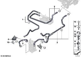 Mangas p el agua de refrigeración diagram for BMW Rolls-Royce Spectre Coupé RR25 Spectre