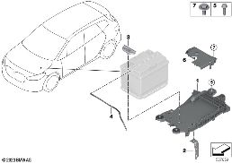 Sujeción de batería y piezas de montaje diagram for BMW X2 U10 18d