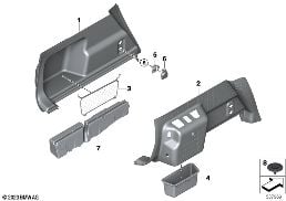 Bekleding ruimte bodem zijdelings diagram for BMW X1 U11 20i