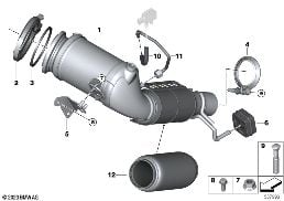 ENGINE-SIDE CATALYTIC CONVERTER diagram for BMW 2 Series F46 Gran Tourer 218i