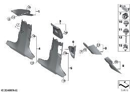 TRIM PANEL A- / B- / C- / D-COLUMN diagram for BMW 5 Series G61 Touring 540dX
