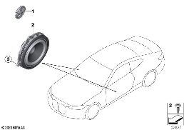 SINGLE PARTS F FRONT DOOR LOUDSPEAKER diagram for BMW 4 Series G82 M4 Coupé LCI M4 CS