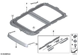 Panoramadach Anbauteile diagram for BMW MINI F66 JCW