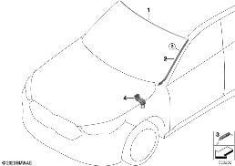 WINDOW MOUNTING PARTS diagram for BMW X2 U10 iX2 eDrive20