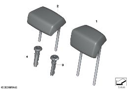 Encosto de cabeça do banco traseiro diagram for BMW X2 U10 18d