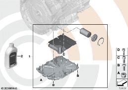 OIL FILTER KIT, DOUBLE CLUTCH TRANSMISS diagram for BMW 6 Series F12 LCI M6