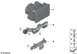 Agregat hydrauliczny DSC/Mocowanie diagram for BMW 7 Series G70 750eX