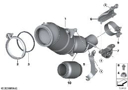 Katalysator motornah diagram for BMW X6 F16 28iX