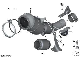 ENGINE-SIDE CATALYTIC CONVERTER diagram for BMW 5 Series F11 520i