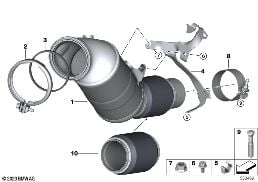 ENGINE-SIDE CATALYTIC CONVERTER diagram for BMW 4 Series G26 Gran Coupé 420i