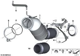 GASOLINE PARTICULATE FILTER, NEAR ENGINE diagram for BMW 4 Series G26 Gran Coupé 420i