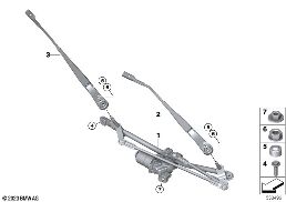 Piezas suelt.p instal.limpiaparabrisas diagram for BMW X2 U10 18d