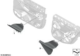 Compon.adic.indi. revestimento porta diagram for BMW 5 Series G61 Touring 520dX