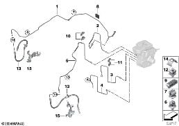Tubo de travão dianteiro diagram for BMW 3 Series G21 Touring LCI M340iX