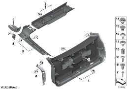 TRUNK LID TRIM PANEL diagram for BMW X2 U10 iX2 eDrive20