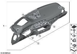 ダッシュボード トリム パネル diagram for BMW 4 Series G23 カブリオレ LCI 420i