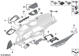 アッパー ダッシュボード組付け部品 diagram for BMW 4 Series G23 カブリオレ LCI 420i