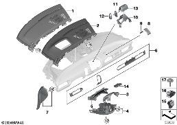 Obložení přístroj.desky horní – Cooper diagram for BMW MINI F66 JCW
